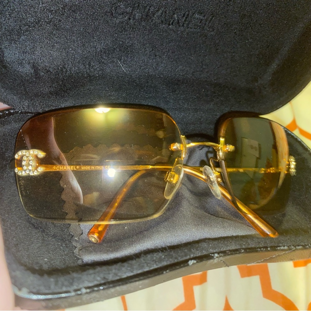 AUTHENTIC CHANEL 4017-D Sunglasses Orange